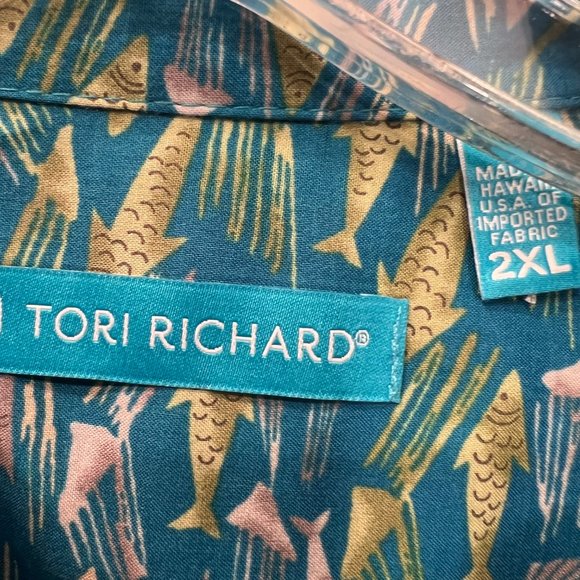 TORI RICHARD Men’s 2XL Aloha Shirt Short Sleeve Button Cotton pocket - Picture 9 of 12